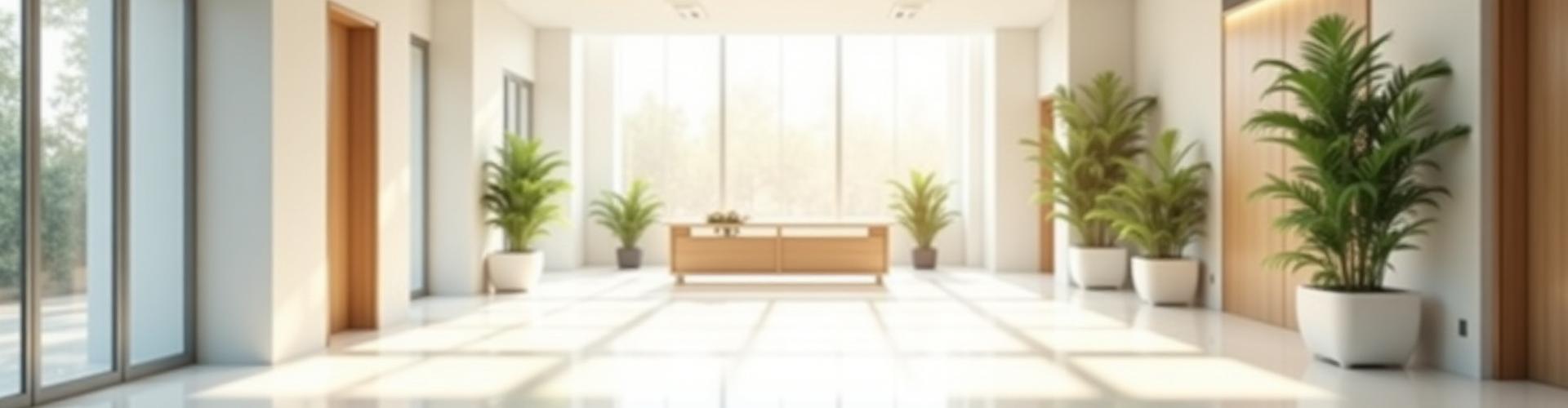 Modern office lobby with natural light